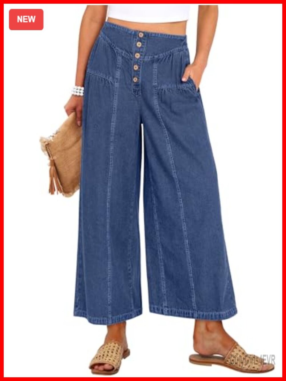 Wide Leg Cropped Ankle High Waist Baggy Barrel Jeans with Pockets